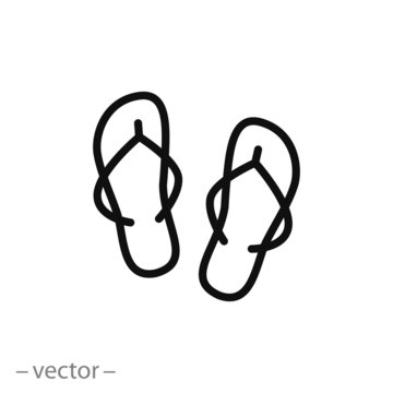 beach slippers icon vector