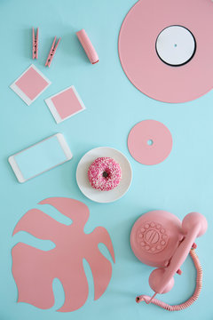 Pastel table top view
