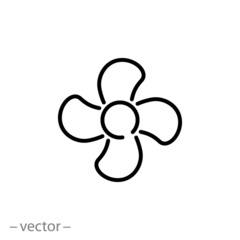 fan icon, line sign, vector