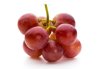 Fototapeta na wymiar Ripe red grape isolated on white.