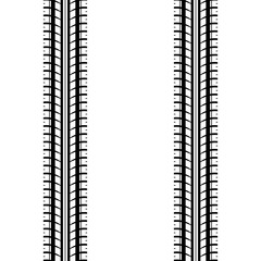 Black and white tire track