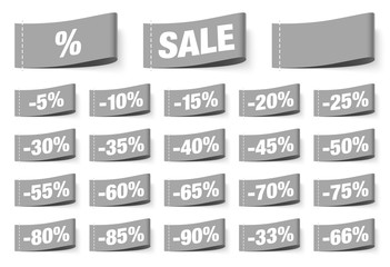 Textile Label Set "Sale" Minus Grey