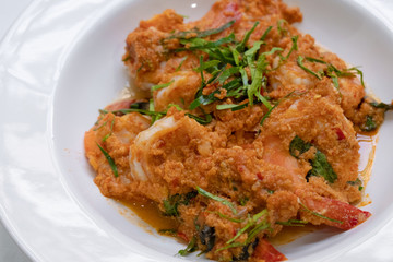 steamed Shrimp with curry paste