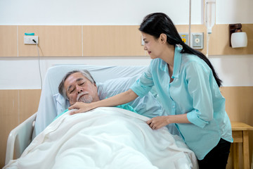 Care taker with patient.