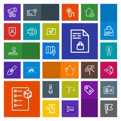 Modern, simple, colorful vector icon set with delivery, package, checklist, hammer, music, male, gramophone, kitchen, web, construction, aircraft, business, retro, list, creative, jetliner, idea icons