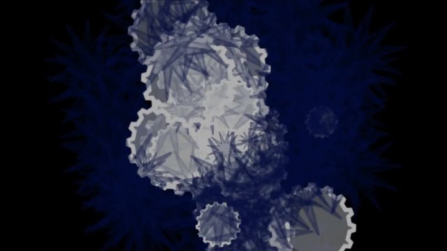 4k Abstract daisy flower,cells spores virus eggs bacteria microbes,foam bubbles blisters spheres split particle background.