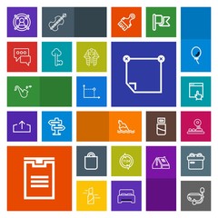 Modern, simple, colorful vector icon set with snorkel, bag, box, present, target, office, concept, mask, stick, web, paper, gift, customer, musical, message, water, button, clean, sea, marketing icons