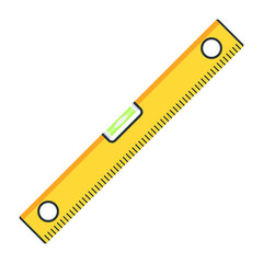 Ruler level. Tools for building construction and home repair. Flat vector icons for households, service providers isolated on white background.