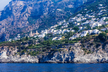 Vettica Maggiore town of Amalfi coast and Tyrrhenian sea, Italy