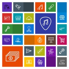 Modern, simple, colorful vector icon set with money, white, stamp, internet, shop, north, email, security, machine, iron, housework, violoncello, retail, ironing, envelope, south, stereo, gun icons