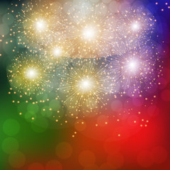 Fototapeta na wymiar Colorful Fireworks Illustration.