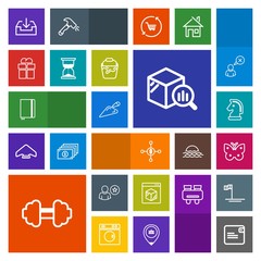 Modern, simple, colorful vector icon set with online, game, exercise, page, nature, paper, statistic, present, chess, wallet, business, horse, download, purse, sign, profile, fly, book, internet icons