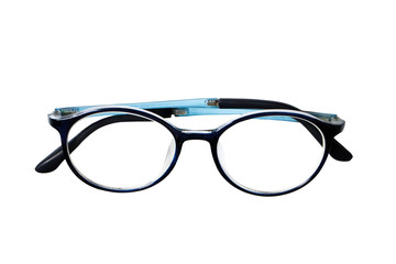 Fototapeta premium Eyeglasses isolated with clipping path.Plastic eyeglasses accessory on white background