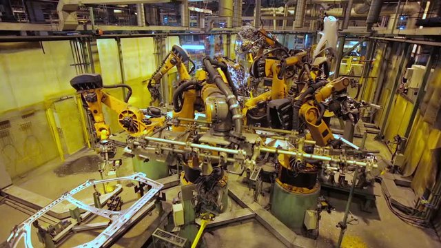 Industrial Robots Make Cars 