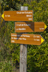 Saint Brévin les Pins. Panneau indicateur. Loire Atlantique. Pays de Loire