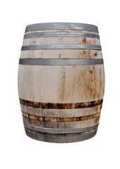 Obraz premium classic wood barrel on white background