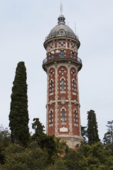 Fototapeta premium Torre de les Aigües de Dos Rius on the top of Tibidabo mountain 