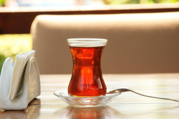 Hot tea on the table