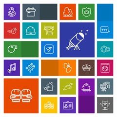 Modern, simple, colorful vector icon set with shipping, fight, astronomy, sky, radius, location, property, key, competition, equipment, delivery, object, whistle, web, internet, email, sport icons