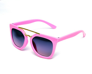 baby pink sunglasses on white background, isolate, summer, sun, leisure, design