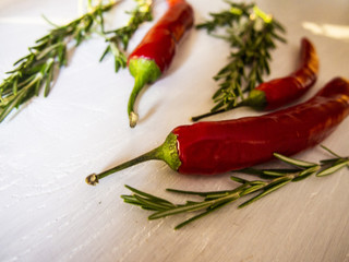 bright hot chili peppers