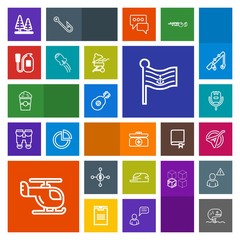 Modern, simple, colorful vector icon set with voice, nature, cup, guitar, fashion, cap, coffee, money, landscape, seafood, flag, tree, fish, transportation, sky, cafe, karaoke, box, america, kit icons