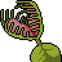 Obraz premium vector pixel art dionaea