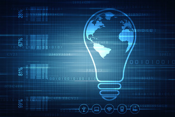 2d rendering led white lightbulb
