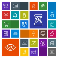 Modern, simple, colorful vector icon set with pole, communication, cart, profile, internet, web, travel, letter, hour, retail, domestic, magnetic, envelope, trolley, fear, time, location, clock icons