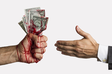 Bloody hand concept