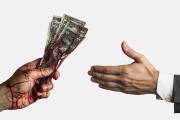 Bloody hand concept