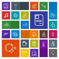 Modern, simple, colorful vector icon set with personal, alarm, coffee, old, air, night, mail, graphic, email, click, cup, hand, balloon, business, cafe, drink, mug, ring, card, moon, transport icons