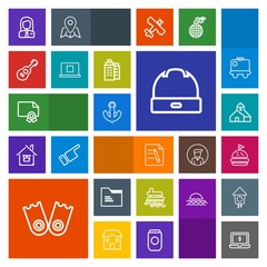 Modern, simple, colorful vector icon set with sandwich, lunch, fashion, notebook, anchor, achievement, frame, ship, paper, guitar, job, technology, food, musical, head, business, ocean, sea, cap icons