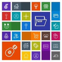 Modern, simple, colorful vector icon set with up, cap, blank, explosion, office, fashion, electric, musical, price, cooler, fan, temperature, air, danger, magnetic, buy, technology, hat, white icons