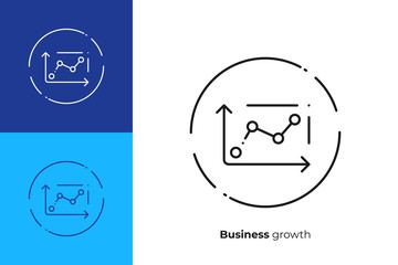 Business chart line art icon, investment trading vector art, outline finance statistic illustration
