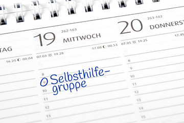 Eintrag im Kalender: Selbsthilfegruppe