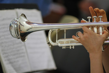 Fototapeta na wymiar trumpet player