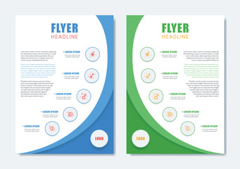 Business Modern Brochure Template. Minimalist Clean Flyer Leaflet Cover Magazine Layout Design in A4 Size with Dinamic Shape. Vector Illustration