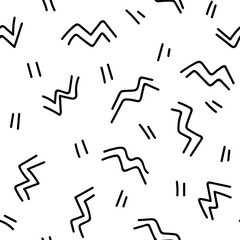 Black elements, abstract seamless pattern