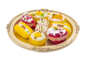 Indian Traditional Bengali Sweet Food Also Know as Bangla Sweet or Bengali Dessert isolated on White Background