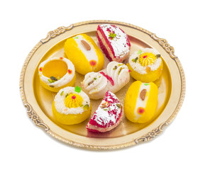 Indian Traditional Bengali Sweet Food Also Know as Bangla Sweet or Bengali Dessert isolated on White Background