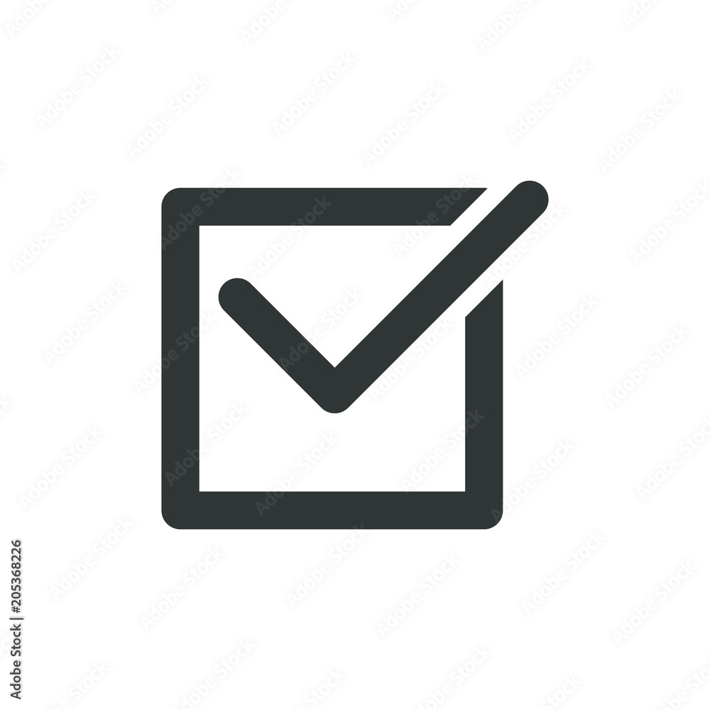 Poster check mark sign icon. tick okay accept valid icon button. confirm icon. tick in circle sign. ok good