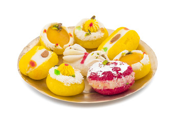 Indian Traditional Bengali Sweet Food Also Know as Bangla Sweet or Bengali Dessert isolated on White Background