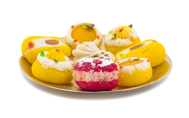 Indian Traditional Bengali Sweet Food Also Know as Bangla Sweet or Bengali Dessert isolated on White Background