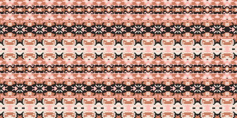 Horizontal seamless pattern tribal design. Ethnic textile print. Vector fashion background.