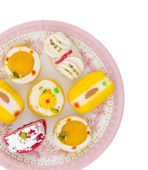 Indian Traditional Bengali Sweet Food Also Know as Bangla Sweet or Bengali Dessert isolated on White Background