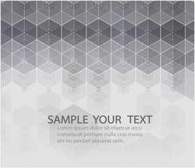 Vector hexagonal background. Digital geometric abstraction with lines and dots. Geometric abstract design.