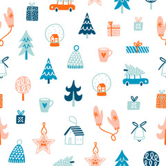 Christmas doodle pattern