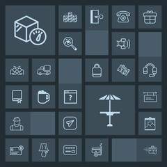 Modern, simple, dark vector icon set with construction, worker, poster, builder, engineer, table, water, technology, card, balance, box, credit, bank, communication, summer, telephone, person icons