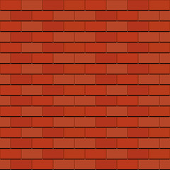 Simple, flat red brick wall texture. Seamless texture. Shades of red